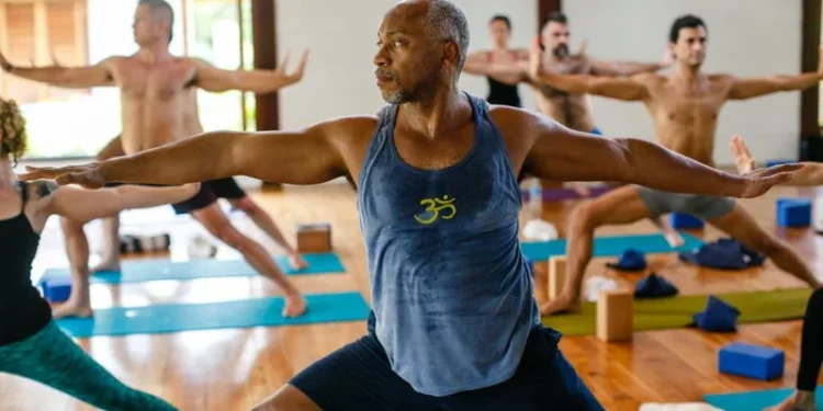 Men Embracing Yoga
